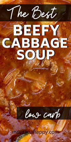 the best beefy cabbage soup in a bowl