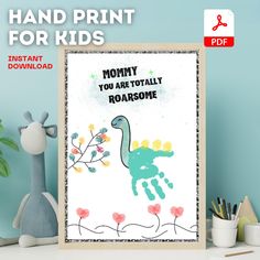 ! DIGITAL DOWNLOAD - No physical item will be shipped ! ! HOW IT WORKS! Step 1. Download (an email will be sent to you). Step 2. Print files at home or local print shop. Step 3. Customize it with a child's handprint. ! PRINT SIZE/ FORMAT! You will receive 9-12 inch size (high-quality PDF files). It can always be printed in smaller ! TERMS OF USE ! Frames are not included This item is for PERSONAL USE ONLY No refunds or returns will be accepted. But feel free to contact us if you have any problem Baby Handprint Crafts, Baby Handprint, Mom's Birthday, Handprint Craft, Birthday Kids, Childhood Photos, Hand Art, Mom Birthday, Keepsake Gift