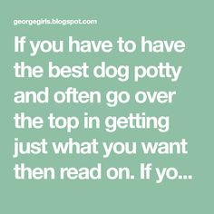 the quote if you have to have the best dog potty and often go over the top in getting just what you want then read on