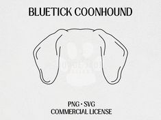 the bluetick coonhound logo is shown in black on a white background