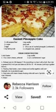 the recipe for this dessert has been posted on an iphone