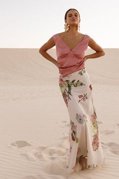 Evie Maxi Skirt - Native Flora - Petal & Pup USA Wedding Swimwear, Size 12 Model, Resort Dresses, Essential Dress, Floral Maxi Skirt, Fringe Skirt, Linen Style, Cherry On Top, Style Skirt