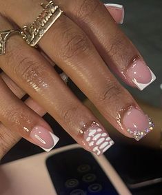 Overlay Nails, Simple Gel Nails, White Acrylic Nails, School Nails