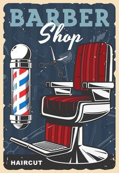 Barber Shop Poster, Barbershop Poster, Barber Poster, Barber Shop Vintage, Images Pop Art, Barber Shop Haircuts, Barber Haircuts, Barber Equipment, Barber Logo