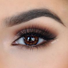 Brown Shadow Makeup, Glitter Makeup Looks, Wedding Makeup Tutorial, Cute Eye Makeup, Smokey Eye For Brown Eyes, Beauty Make-up, Brown Makeup