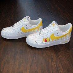 Yellow Sneakers, Jordan Shoes Girls, All Nike Shoes, Disney Shoes