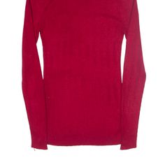 Item is in good used condition. >Size: M >Armpit To Armpit: 15" >Armpit To Cuff: 18" >Collar To Hem: 26" Classic Red Stretch Tops, Classic Stretch Red Tops, Fitted Burgundy Crew Neck Sweater, Red Fitted Fine Knit Top, Red Fine Knit Fitted Top, Fitted Red Crew Neck Sweater, Fitted Ribbed Red Sweater, Fitted Red Ribbed Sweater, Fitted Red Tops With Ribbed Cuffs