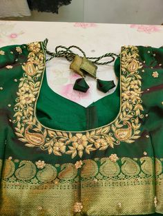 Fabric used raw silk nd lining cotton hand embroidered blouse ready to wear blouse. Festive Raw Silk Blouse With Intricate Embroidery, Festive Chanderi Blouse With Intricate Embroidery, Green Anarkali Style Raw Silk Blouse, Green Anarkali Raw Silk Blouse, Designer Art Silk Blouse With Intricate Embroidery, Designer Green Blouse With Intricate Embroidery, Green Art Silk Blouse With Intricate Embroidery, Green Cotton Silk Blouse With Pallu, Traditional Green Chanderi Blouse