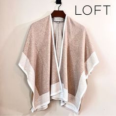 Nwot Never Worn Loft Knit Kimono Sweater Size: M/L Color: Tan Melange/Ivory Acrylic/Poly/Nylon/Wool Split Open Front Wide Body Kimono Sleeve Straight Corner Hem Measurements- Length 28” Width 40” Bundle Items And Save 15% Orders Ship The Next Business Day Posh Ambassador & 5 Star Seller Thanks For Shopping Jynxstore 3210 Knit Kimono, Open Kimono, Kimono Sweater, Wide Body, Kimono Sleeve, Boho Casual, Sweater Knit, Front Open, Sweater Outfits