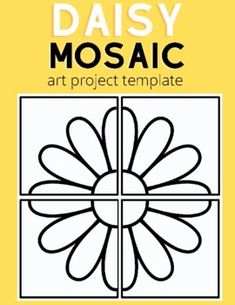 daisy mosaic art project template for kids