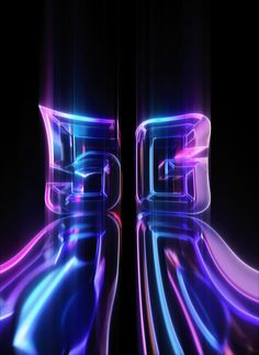 an abstract image of blue and purple lights