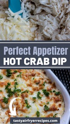 the perfect appetizer for hot crab dip is in a casserole dish