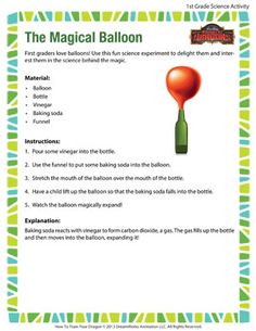 the magic balloon worksheet with instructions for kids to learn how to use it