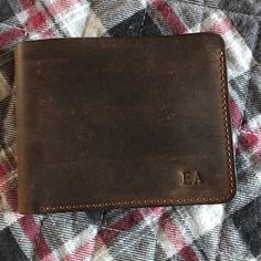 MONOGRAMMED GROOMSMEN GIFT Leather WalletMens Leather Wallet | Etsy Distressed Brown Bifold Wallet For Everyday Use, Rugged Bifold Wallet For Everyday Use, Rustic Bifold Wallets For Everyday Use, Unique Wallets, Minimalist Leather Wallet, Slim Leather Wallet, Sugar Land, Groomsmen Gift, Minimalist Wallet