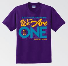 we are one t - shirt in purple