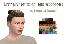 Hello my fellow simblrs! I think this is one of the better hairs that EA has put out, and thought my texture and colors would look nice on it. Plus I don’t think I’ve done a male hair before! I hope... Sims Short Hair, Top Knot Men, Heavy Bangs, Male Hair, Hairstyles Men, Mens Hair, Hairstyle Gallery, Central Station, City Living