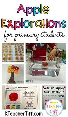 apple activities for primary students to do with the teacher's apple tree and apples