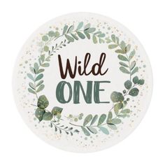 two wild sticker with green leaves and the words, two wild written on it