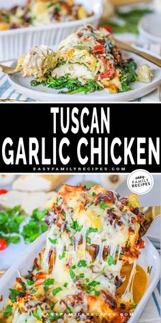 this tuscan garlic chicken casserole is an easy and delicious dinner