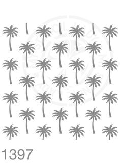 the palm tree stencil is shown in grey