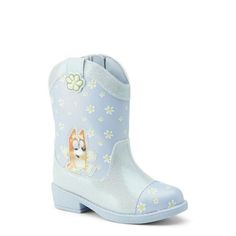 These adorable and stylish Bluey Toddler Girls Cowboy Boots are designed to capture the essence of the wild (and fun) west while maintaining a cute and charming style. The classic Western stitching and detailing help make these boots perfect for any little cowgirl who loves Bluey. The sturdy rubber outsole provides excellent traction, so your toddler girl can explore the world around them. Size: medium.  Color: Purple.  Gender: female. Spring Fun Boots With Round Toe, Fun Spring Boots With Round Toe, Spring Boots With Round Toe And Fun Style, Toddler Girl Cowboy Boots, Girls Cowboy Boots, Toddler Cowgirl, Girls Cowgirl Boots, Girl Cowboy Boots, Roper Boots