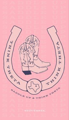 a pink poster with a cowboy boot on it