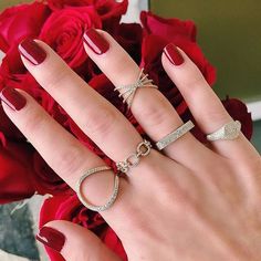 #Sara Jewel Rings, Rings Red, Bridal Nail Art, Instagram Jewelry, Nail Ring, Bridal Nails, Finger Rings, Rings For Girls