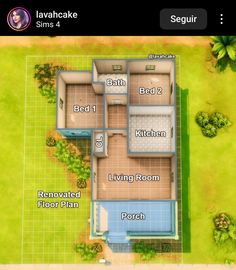 the floor plan for a house in sims 4