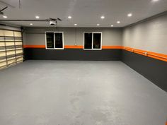 an empty garage with no one in it