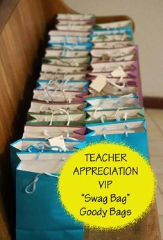 teacher appreciation via swag bag goody bags