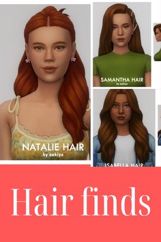 the hair finds are available for females to choose from, and have different types of hair