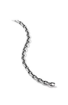 Sterling silver. Bracelet, 6.5mm. Push clasp. Imported. Classic White Gold Chain Bracelet With Lobster Clasp, Classic Sterling Silver Cable Chain Bracelets, Luxury White Gold Chain Bracelet With Sterling Silver Clasp, Luxury Sterling Silver Bracelet With Oval Link, Classic Sterling Silver Bracelet With Cable Chain, Classic Formal Bracelets With Cable Chain, Classic Formal Cable Chain Bracelets, Luxury Polished Sterling Silver Chain Link Bracelet, Classic Round Sterling Silver Chain Bracelet