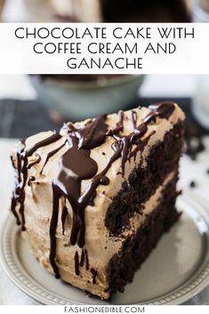 chocolate cake with coffee cream and ganache