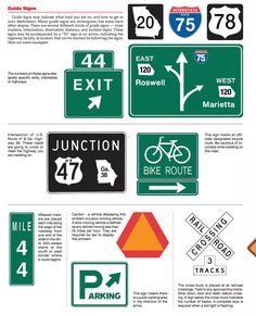 the road signs are clearly visible for us to see in this infographtion poster