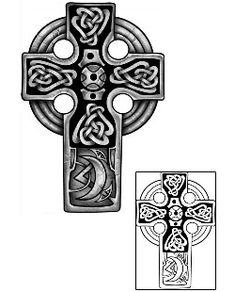 the celtic cross is shown in black and white with an intricate design on it's side