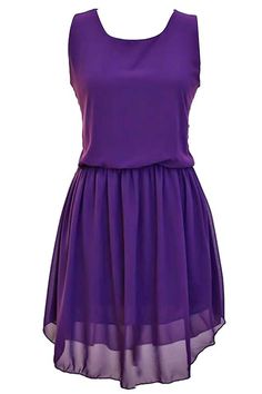 Crepe Chiffon Lightweight Billowy Sleeveless Dress Dressy Summer Dresses, Purple Chiffon Dress, Layered Chiffon Dress, Sheer Chiffon Blouse, Violet Dress, Purple Day, Double Layer Dress, Dress Layered, Violet Dresses