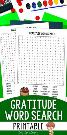 Discover a fun way to teach about being thankful with this engaging Gratitude Word Search Printable! Perfect for kids, this activity encourages reflection and appreciation while keeping them entertained. It's an enjoyable addition to your Thanksgiving festivities, promoting valuable conversations about thankfulness in a playful way.