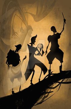 the silhouettes of two people are dancing on top of a tree branch with an antelope in the background