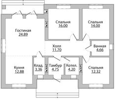 an apartment floor plan with three rooms and two living areas in the same room, one bedroom