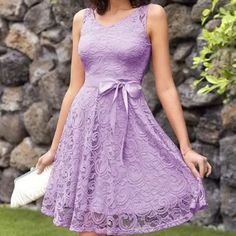 This Dress Is Size Small And Made By Dressystar. It Is Made With Nylon, Polyester And Elastane And Is Hand Washable. It Measures 16" Across At The Bust, The Waist Measures 13" Across And It Is 38" In Length From The Back Of The Neck. It Is New With Tags, Might Have Some Wrinkling With Shipping. Very Pretty Dress! Feminine Sleeveless Purple Dress, Purple Sleeveless Feminine Dress, Feminine Purple Sleeveless Dress, Church Office, Pretty Dress, Fit Flare Dress, Fit & Flare, Pretty Dresses, Flare Dress