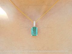 2.60 Carat Colombian Emerald Diamond Necklace - 14k Gold Emerald Necklace For Women - Emerald Cut Pendant, Wedding Necklace - Christmas Gift GEMSTONE DETAILS : ✦ Gemstone : Natural Zambia Emerald ✦ Gemstone Size : 7x9 mm ✦ Gemstone Shape : Emerald Cut ✦ Number of Gemstones : 1 ✦ Gemstone Weight : 2.60 Carat ✦ Gemstone Colour : vivid green DIAMOND DETAILS : ✦ Diamond Type : Natural ✦ Diamond Size : 1.2 MM ✦ Diamond Color : G-H ✦ Diamond Clarity : Slightly included ✦ Diamond Cut : Excellent ✦ Diamond Weight : 0.30 Carat SHIPPING DETAILS : ✦ Production time : 3-4 days ✦ Delivery time : 7-8 days ✦ Expedited shipping : Available ✦ Expedited shipping service : UPS ✦ Expedited shipping time : 5 days ✦ Expedited shipping cost : 70$ CUSTOMISATION DETAILS : We can customize any piece of fine jewelry Hallmarked Emerald Wedding Necklace, Emerald Necklace For Wedding, Diamond Cut Emerald Necklace For Wedding, Emerald Diamond Cut Necklace For Wedding, Classic Emerald Pendant Necklace For Wedding, Classic Hallmarked Emerald Necklace For Wedding, Classic Emerald Necklace For Wedding, Classic Wedding Emerald Necklace Hallmarked, Classic Wedding Emerald Necklace