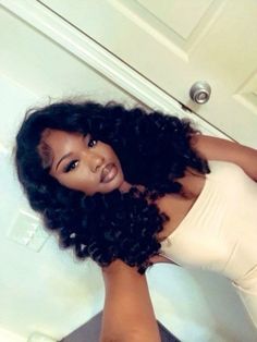 Mélanie Birthday Hairstyles, Quick Weave Hairstyles, Dope Hairstyles, Hair Ponytail Styles, Looks Black, Front Lace Wigs Human Hair, Baddie Hairstyles, Long Curly Hair, Long Curly