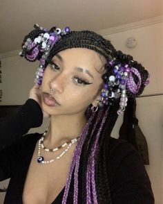 Hair Styles With Beads, Beaded Ponytail, Women Hair Styles, Big Box Braids Hairstyles, Box Braids Hairstyles For Black Women, Cute Braided Hairstyles, Cute Box Braids Hairstyles, Protective Hairstyles Braids