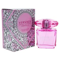 Launched by the design house of Versace in the year 2013. Bright Crystal Absolu perfume is a floral fruity fragrance that has a blend of yuzu, pomegranate, accords of ice, raspberry, lotus, peony, magnolia, acajou wood, amber, and musk notes. True Femininity, Versace Bright Crystal Absolu, Bright Crystal Absolu, Versace Fragrance, House Of Versace, Versace Perfume, Versace Bright Crystal, Versace Pink, Bright Crystal