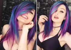 Scene Hair Colors, Soft Grunge Hair, Punk Hair, Emo Hair, Goth Beauty, Peinados Fáciles Para Cabello Corto, Colorful Hair, Scene Hair