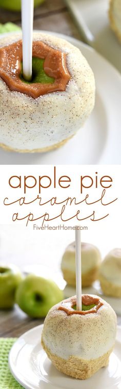 apple pie appetizers with apples in the background and text overlay that reads, apple pie appetizer