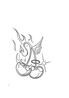 a black and white drawing of a flamingo with flames coming out of its mouth