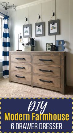 the diy modern farmhouse dresser and drawer dresser is made from an old wood cabinet