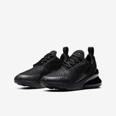 Brand New Never Worn! Boys Size 6 New In Box Black On Black Nike Air Max 270 Air Max 93, Nike 270, Black Nike Air Max, Black Nike Sneakers, Air Max 180, 270 Nike, Black Nike Shoes, Nike Air Max 1, Black Trainers