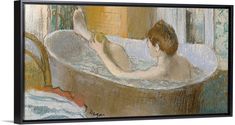 a painting of a person in a bathtub